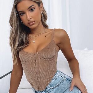 White Fox Boutique Women’s Brown Corset